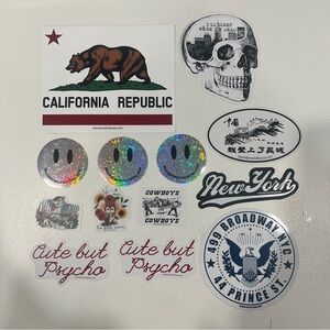 Brandy Melville Sticker Bundle – NYC, California, Holo Smileys & More